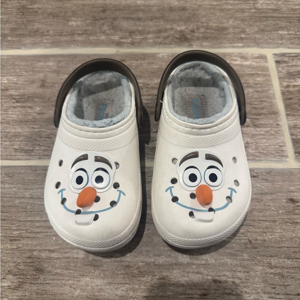 CROCS DISNEY FROZEN OLAF LINED CLASSIC CLOG SHOE KIDS TODDLER UNISEX BOY GIRL
